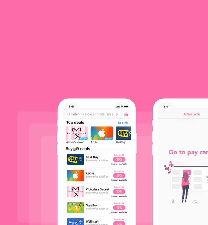 Specialized marketplace which allows to sell discount cards